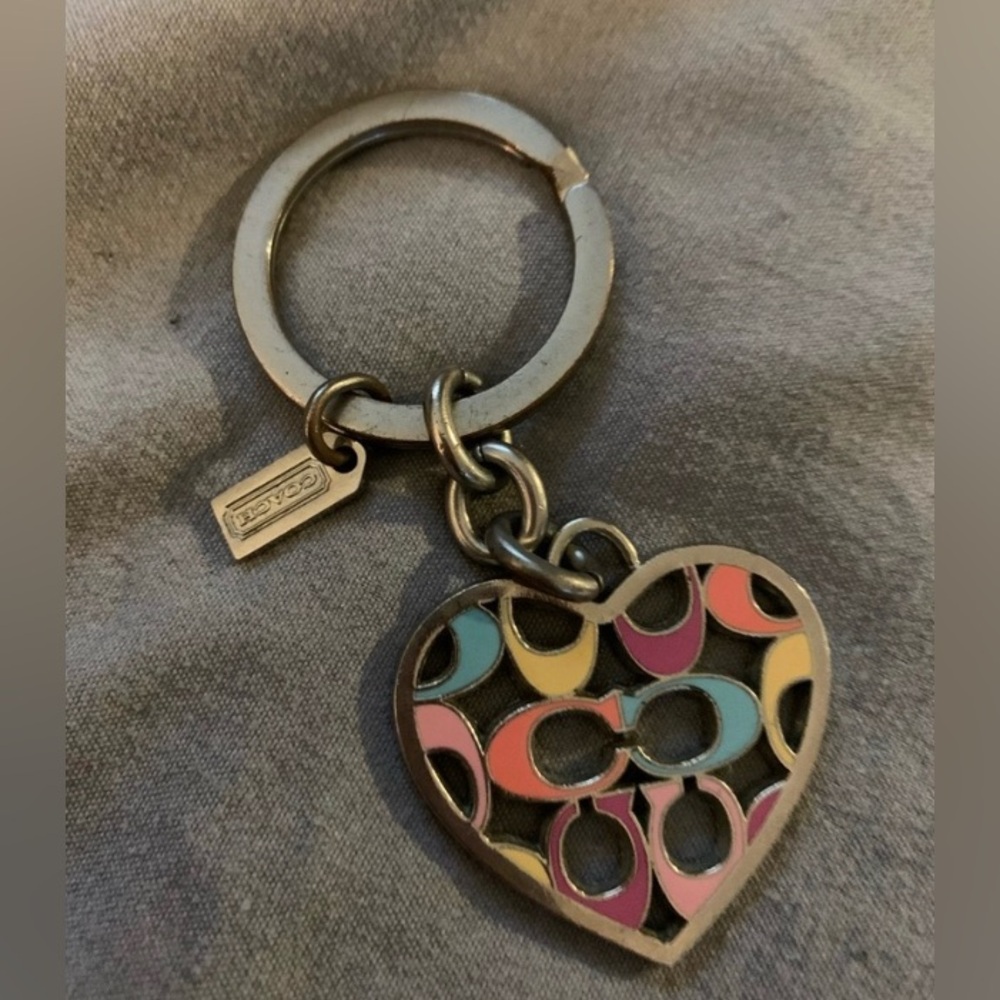Coach heart key chain